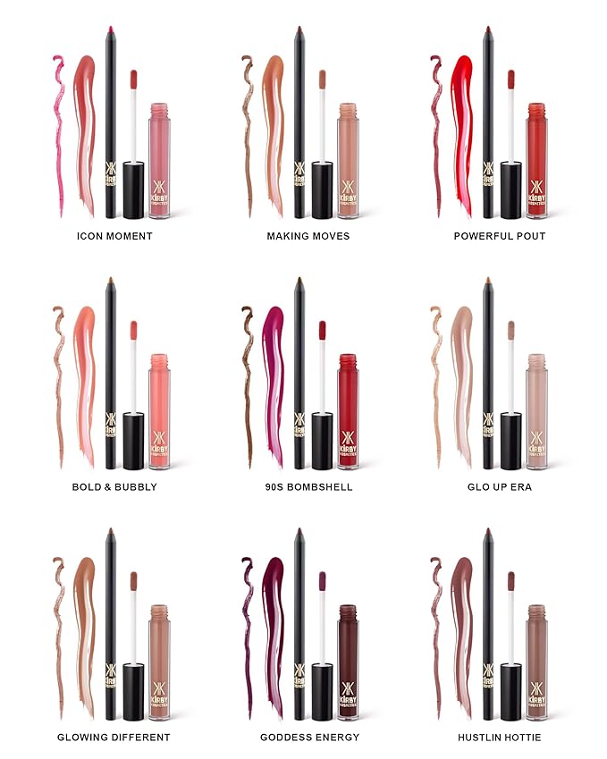 Lip Kit Duo – 90s Bombshell - TikTok-Viral Precision Liner & Glossy Liquid Lipstick, Clean 2-Step Set with Hydrating Long-Wear Color – Bold Inclusive Beauty for Everyday Konfidence