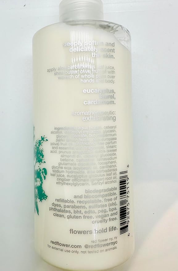 Red Flower Ocean Body Care Duo: Purifying Body Wash & Softening Lotion Set for Hydrated, Fresh, Nourished Skin