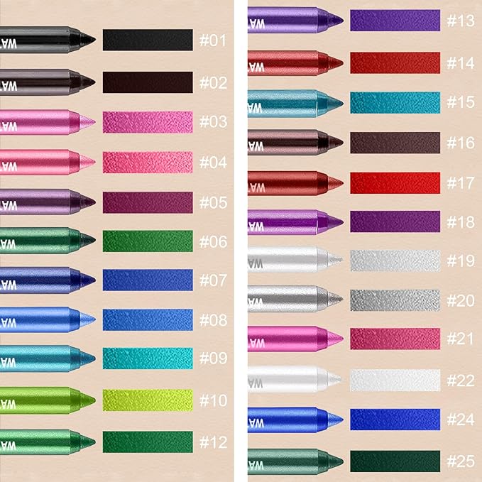 3 Colorful Eyeliner Pen Set, Eye Shadow Pencil, Pearl Eyeliner Kit Metallic Glitter Eye liner Pencil for Women Eye&Lip Liner Professional Eye Makeup Set Colorful Eye Color (3PCS D)