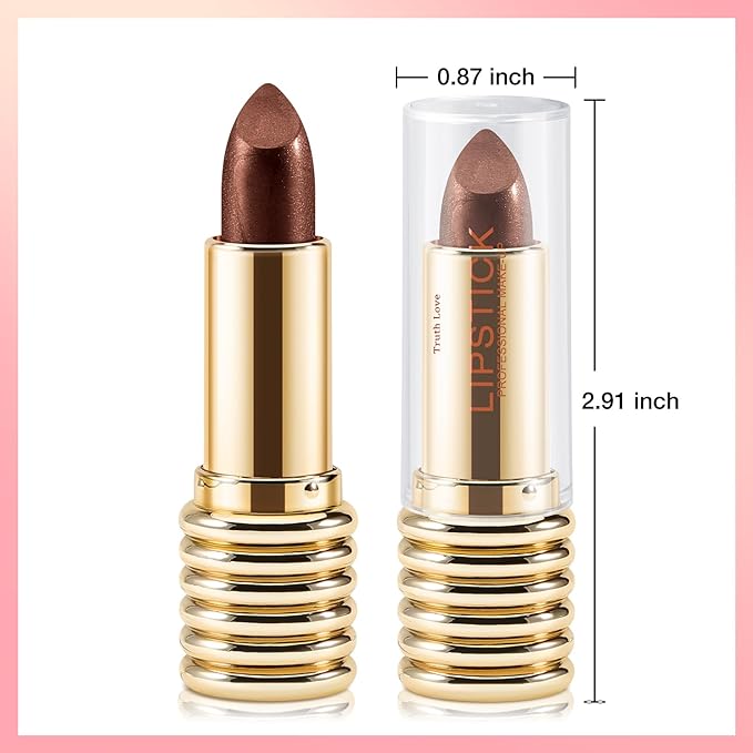 Boobeen Glitter Lipstick for Women Metallic Lip Stick Sparkling Shine Lip Makeup, Bold Smooth Lip Color High Pigment Long Lasting, Creamy Lipstick Full Coverage