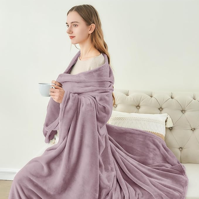 BEDELITE Fleece Blanket Soft Plush Twin Size Blanket Dusky Violet 60"x80" | Ultra Soft Fleece, Plush Microfiber, Lightweight Warmth, All Season Comfort, Fade Resistant, Machine Washable, Couch Sofa Bed