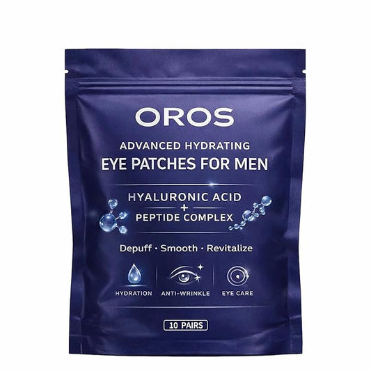 OROS Hydrating Under Eye Patches for Men, fpr Reduce puffiness, smooth fine lines, and brighten the skin around the eyes,10 Pairs
