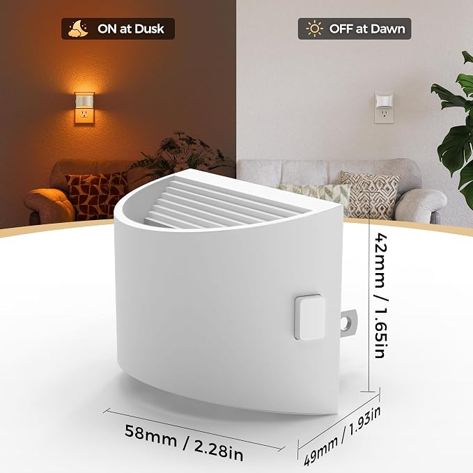 Night Light, Night Lights Plug into Wall, Adjustable, 3CCT | 3 Level Brightness Adjustable Plug in Night Light, Dusk to Dawn Sensor, Nightlights for Adults, Bedroom, Bathroom, 2 packs