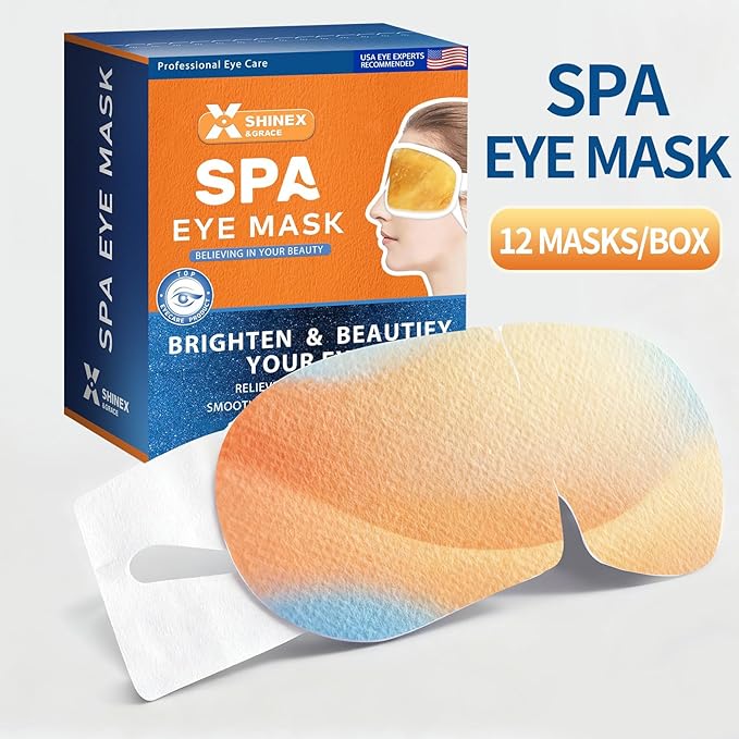 Shinex & Grace Heated Eye Masks for Dry Eyes, Warm Eye Compresses for Dry Eyes, Steam Eye Masks Disposable, Hot Overnight Sleeping Travel Self Clear Severe Redness Rest Relief Care Patch Pad Product
