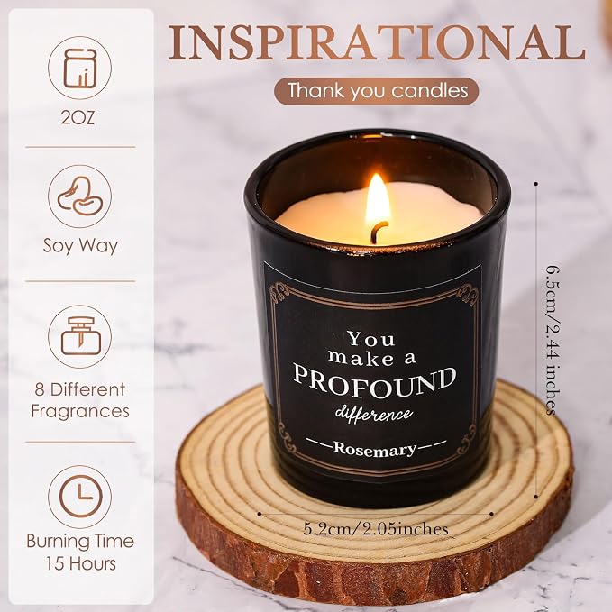 MTLEE 16 Pack Scented Candles Gifts Set Aromatherapy Soy Wax Candles Bulk Scented for Women Men Birthday Bath Yoga Family Gatherings Festive(Motivational,Black)
