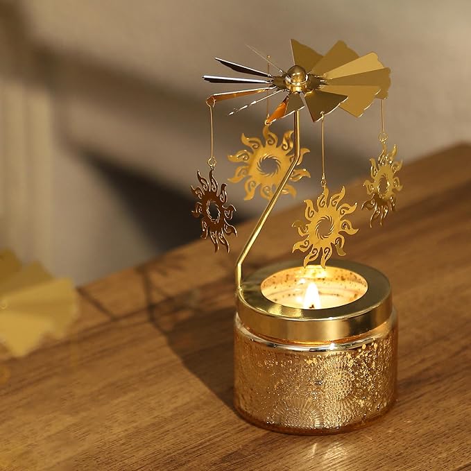 Sun Rotating Scented Candle, Gifts for Women Mom Daughter Sister Wife | Birthday Gifts for Women Friendship, Unique Candle Gift for Christmas Anniversary Mothers Day