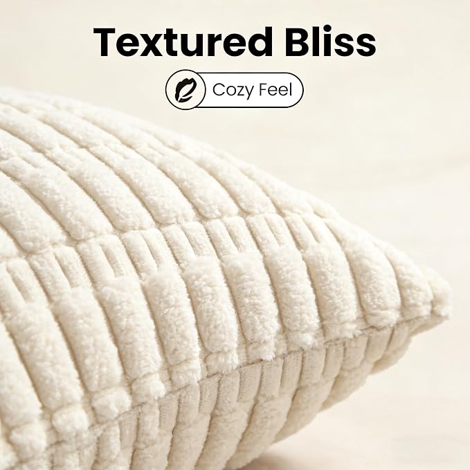 JMGBird Fall Decor Cream Throw Pillows Inserts for Couch Accent Pillows | 12x20 Throw Pillows with inserts included Corn Pattern - Lumbar Pillows for Indoor Home Decor