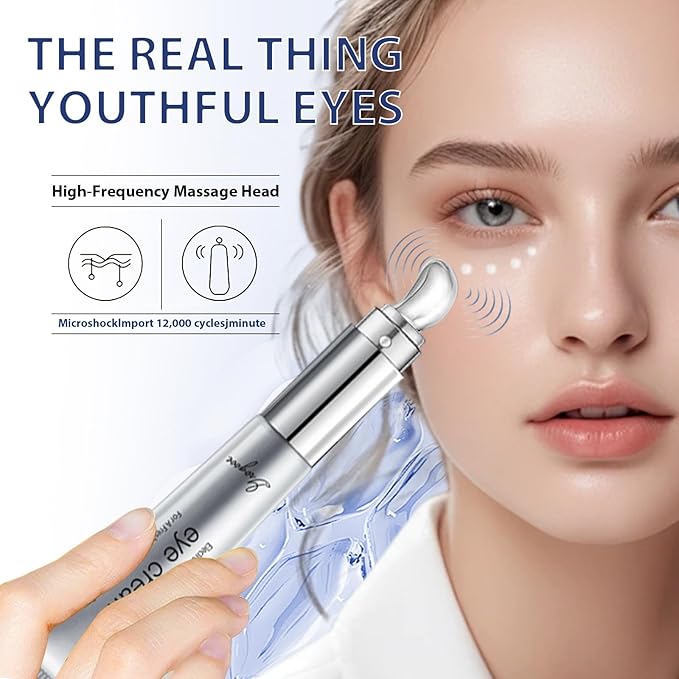 Under Eye Cream With Multi-Peptide Firming & Retinol & Caffeine & Niacinamide for Dark Circles, Puffiness Puffy Bags & Wrinkles Fine Lines Under Eyes, Electric Wrinkle Eraser Massaging Eye Serum 20ML