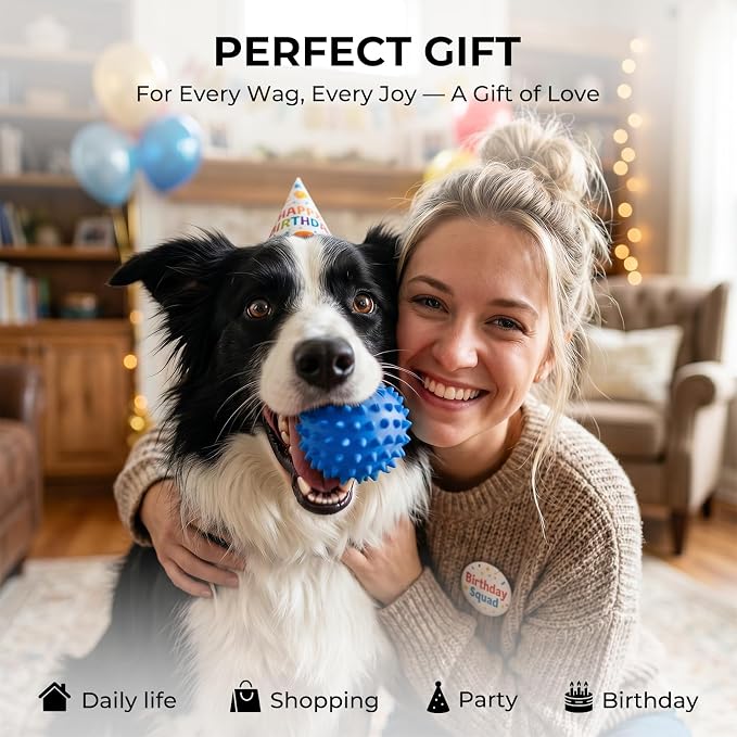 Bacon Flavored Indestructible Squeaky Ball for Aggressive Chewers
