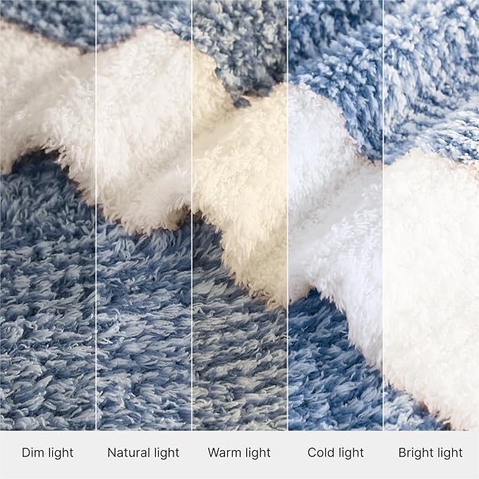 Soft Throw Blanket for Couch-Cozy Reversible Knitted Blankets | Lightweight Warm Fluffy Decor for Women, Mom, Her & Girls, Sofa, Chair, Bed, 50x60in, Cationic Dyeing Blue