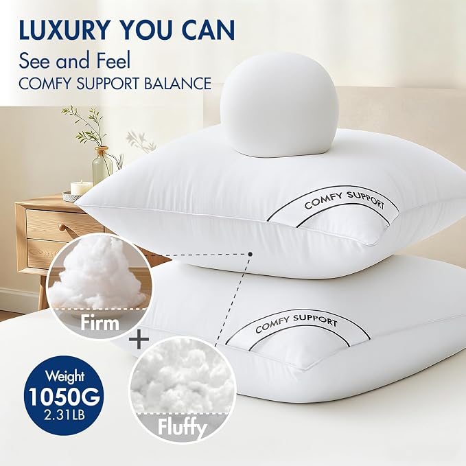 MIULEE 26x26 Pillows Inserts Pack of 2, Down Alternative Virgin Filling | Decorative Pillow Insert, Comfy Support Throw Pillows for Sofa Couch Bed