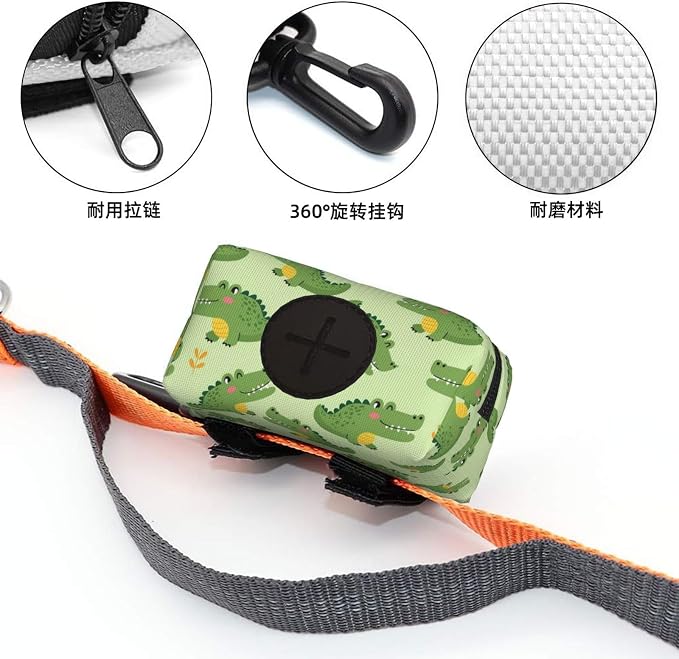 Dog Treat Pouch Dog Poop Bag Holder For Leashes Puppy Supplies for Training and Walking Cute Crocodile Cartoon Travel Accessories