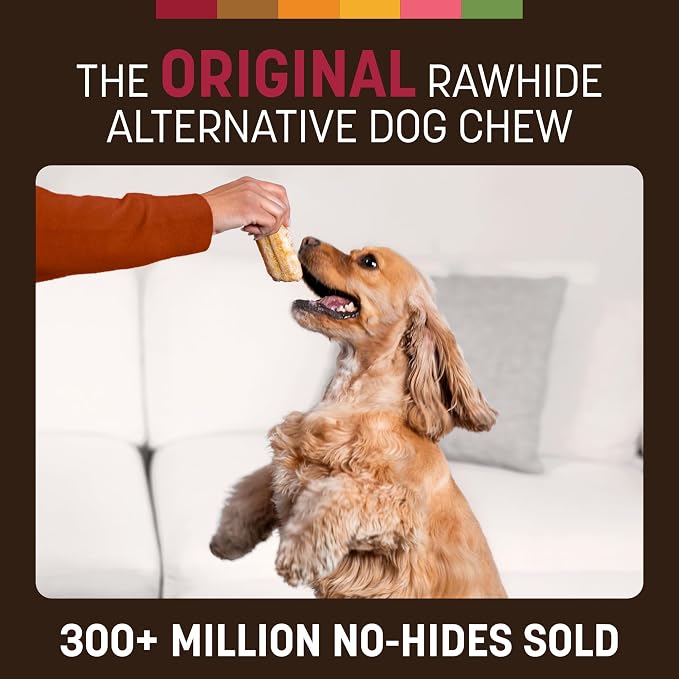 Earth Animal No Hide Dog Chews - Small Rolls 6 Count Bacon Cheeseburger | Small Rolls Bacon Cheeseburger Flavored Natural Rawhide Free Long Lasting Dog Chews - Pet Treats for Small Dogs