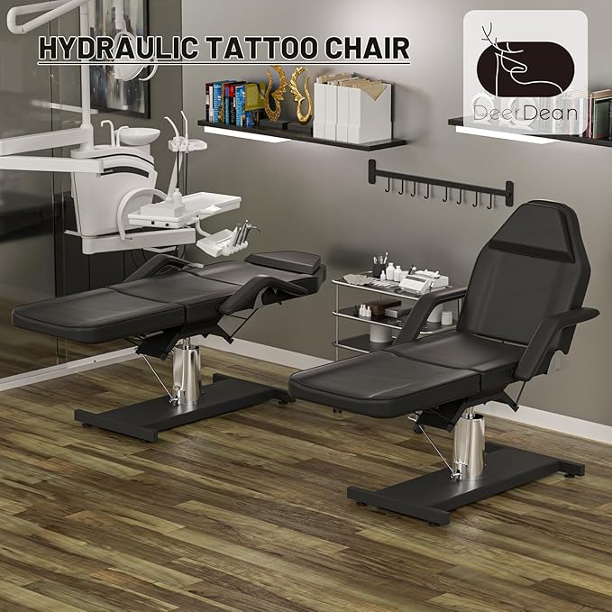 Hydraulic Tattoo Chair Bed for Client Facial Beds for Esthetician Chair Adjustable Facial Bed Spa Chair Massage Table Beauty Tattoo Beds