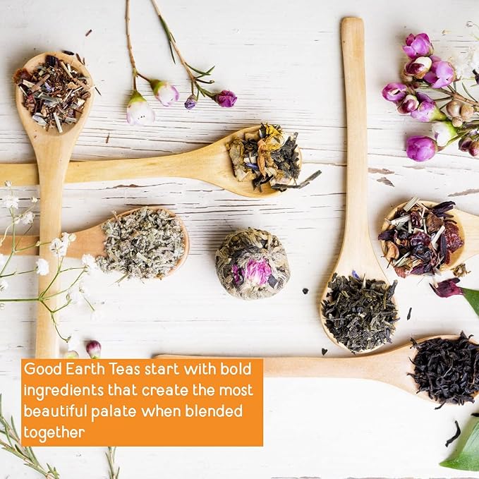 Good Earth Herbal & Black Tea, Sweet & Spicy, 18 Count Tea Bags (Pack of 6) (Packaging May Vary)