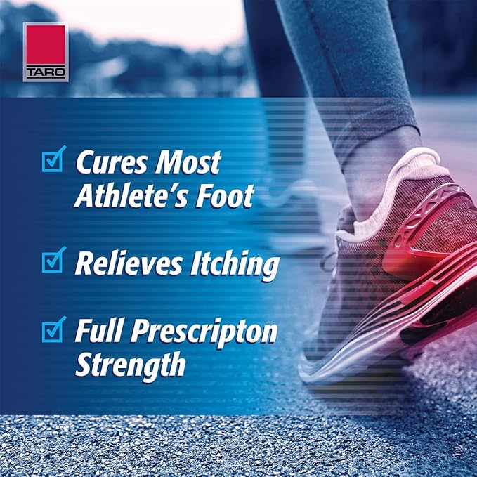Taro Terbinafine Hydrochloride antifungal Cream 1% - Athletes Foot Cream Extra Strength, relieves itching & Burning, Cures Most Athlete's Foot, Jock Itch & Ringworm 1 oz