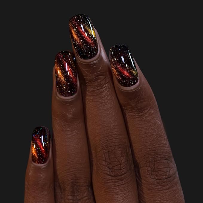 ILNP Roulette - Black-Based Red Magnetic Holographic Nail Polish