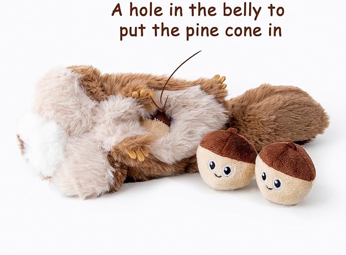 Hollypet Squeaky Hide and Seek Dog Toys for Small and Medium, Pine Cone