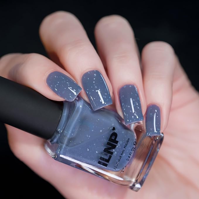 ILNP Rainy Days - Denim Blue Flakie Shimmer Nail Polish