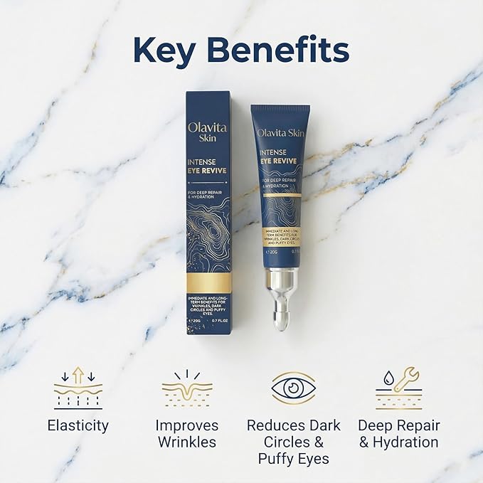 Olavita intense eye revive cream，Eye Repair Cream for Dark Circles & Puffiness，for Women and Men