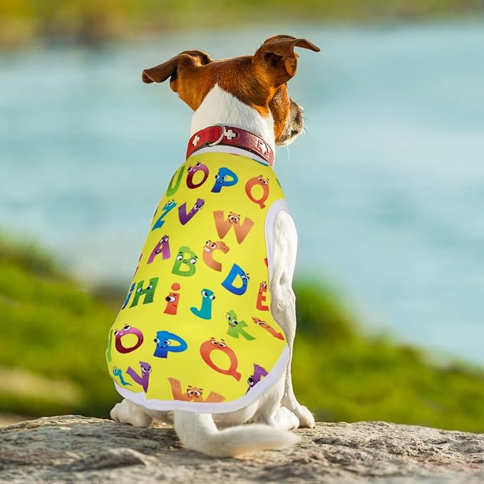 10 Pack Dog Shirts Cute Summer Cartoon Puppy Clothes, Soft Breathable Pet T-Shirts, Printed Sleeveless Washable for Small Medium Dogs Cats(Medium)