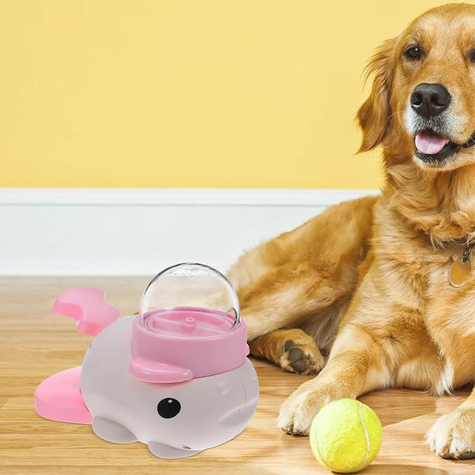 BESPORTBLE Whale Shaped Dog Treat Dispenser Button for Interactive Fun and Automatic Feeding, Abs Material Slow Feeder for Dogs and Pets at Home or Travel