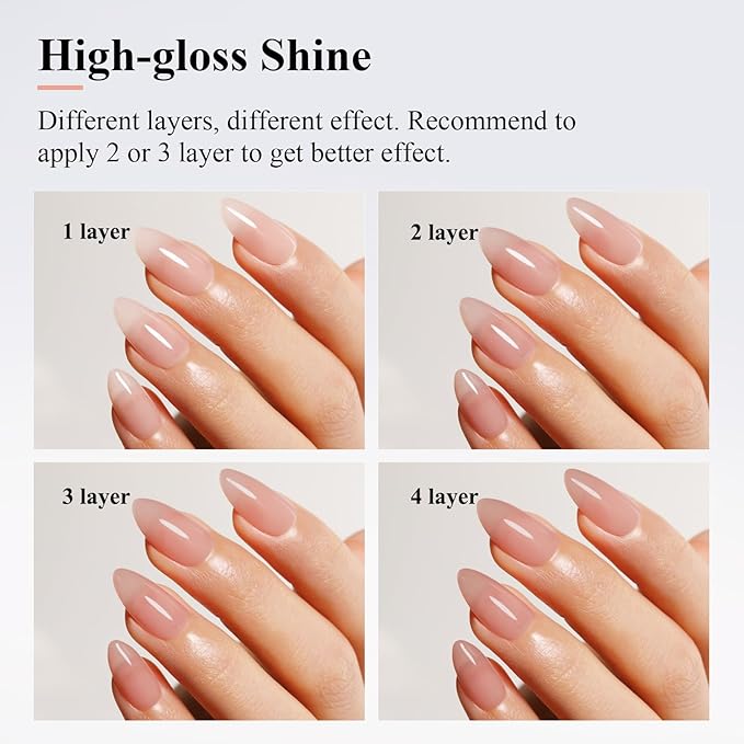 Imtiti Nude Gel Polish, 15ML Sheer Neutral Jelly Nail Polish, Translucent Spring Summer Nail Polish for Nail Art DIY Manicure