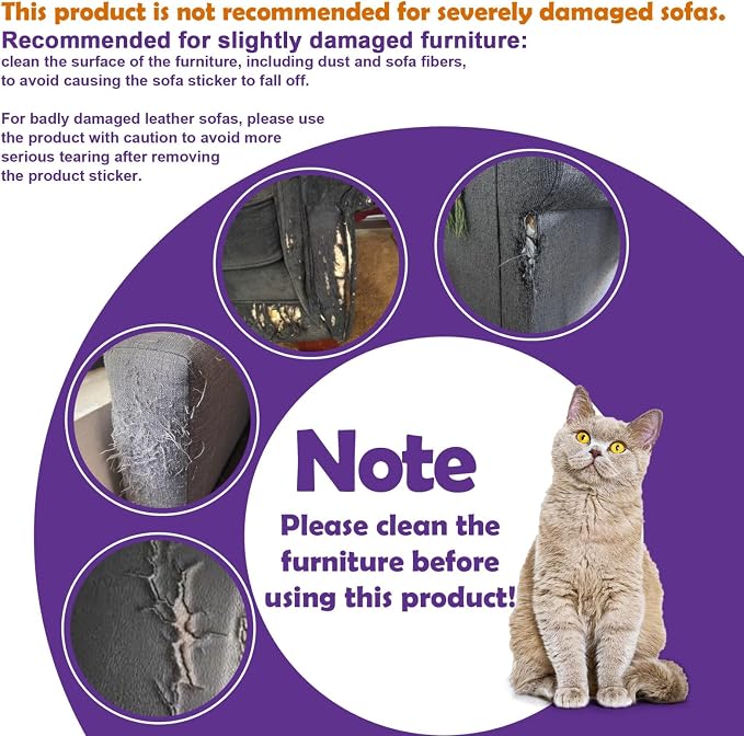 JINVOGREEN Iridescent Cat Scratch Furniture Protector, 160 x 12.4 in | Thickened Self-Adhesive Protector Designed to Help Shield Couches and Other Furniture from Cat Scratching