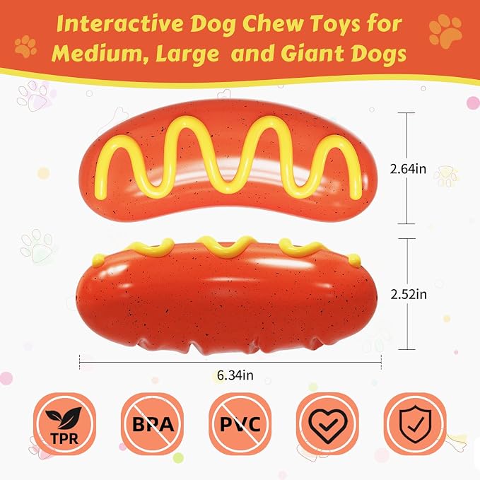 Tough Dog Chew Toys Indestructible Squeaky Toys for Aggressive Chewers Outdoor Swimming Interactive Tough Chew Toys for Medium and Large Dogs