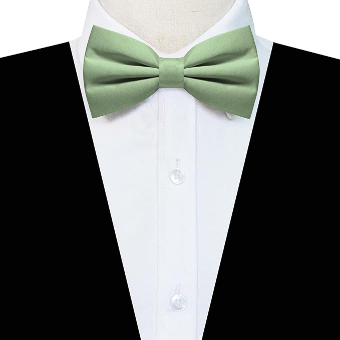 JEMYGINS Solid Color Pre-tied Bow Tie Adjustable Bowtie for Men
