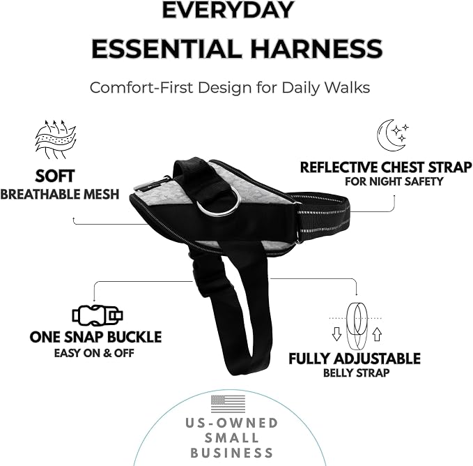 ShawnCo Essential Dog Harness, No-Pull Pet Vest (Arctic Camo,XS) | 3 Leash Clips, Easy On, No-Choke, Reflective, Adjustable Fit, Padded Comfort, Control Handle, For Small, Medium & Large Dogs