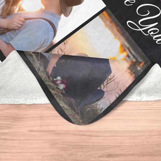 inkArts Custom Blankets with Photo, Personalized Blankets, Customized Photo Blanket, Custom Picture Blanket, Personalized Anniversary Couple Gifts for Women Men Her Him Girlfriend Boyfriend