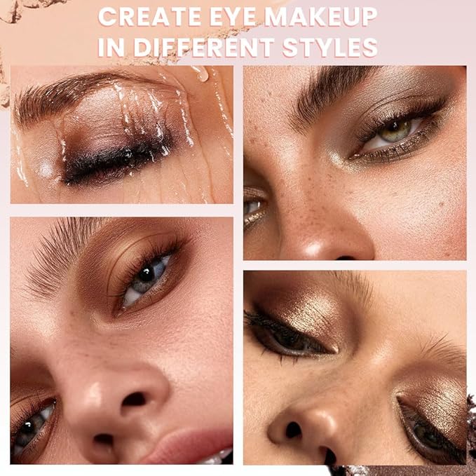 9 Colors Smoky Matte Shimmer Eyeshadow Palette for Women, Nude Rose Gold Light Medium Gray Wine Brown Purple, High Pigmented Primers Powder Palet de sombras de ojos (9 Colors-Dark Brown Purple)