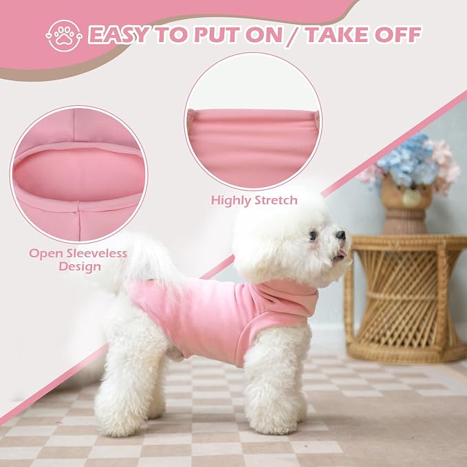 Cat Sweater Warm Fleece Pet Clothes for Cats Only | Soft Cat Vest Puppy Hoodie Coat, Fall Cold Winter Sweatshirt Pullover Clothing also for Small Dogs, Pink L