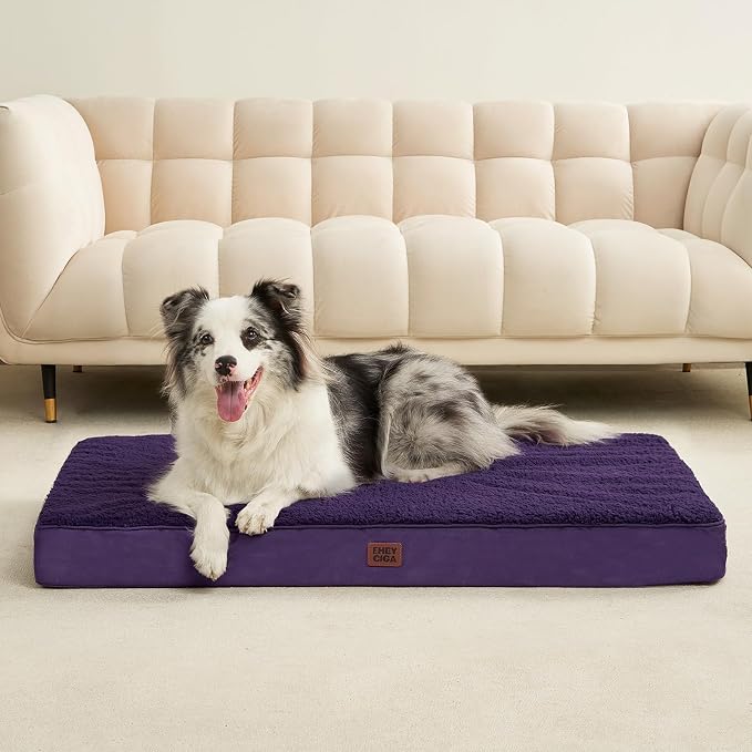 EHEYCIGA Orthopedic Dog Bed Medium with Removable Washable Cover, 30x20 | Egg Crate Foam Support, Durable Oxford fabric, Non-Slip Bottom, Machine Washable, Soft Waterproof Plush Pet Bed Mat For Crate