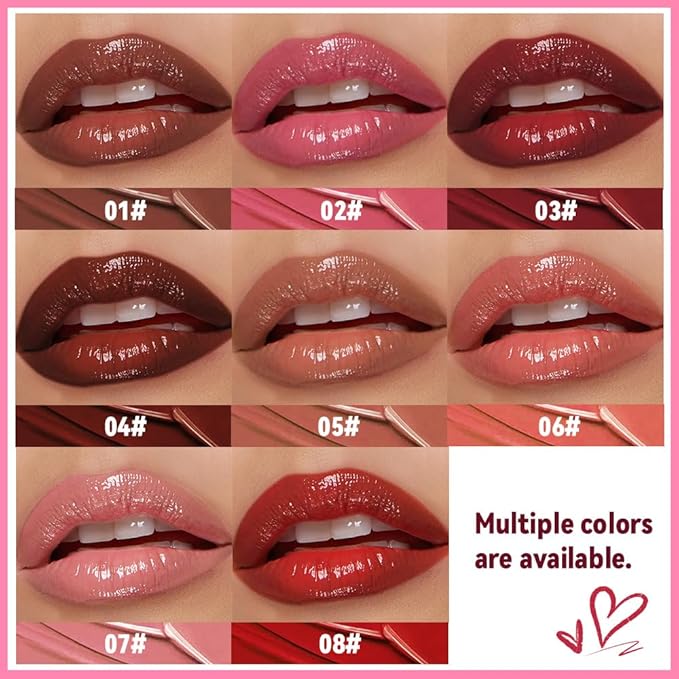 2Pcs Brown&Pink Honey Tinted Lip Stain Lip Balm Lip Gloss Lipstick, Sheer Hydrating Lip Stains Tint, Moisturizing Lip Color for All Skin Tones, Nourishing Lip Balm with a Hint of Natural Black Cherry