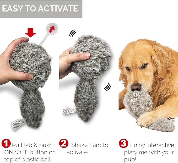 Hyper Pet Doggie Tail Interactive Plush Automatic Dog Toy, Wiggles, Barks | Durable boredom buster with batteries included, vibrating action keeps curious pups of all breeds engaged and entertained