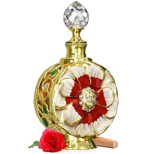 Swiss Arabian Layali Rubis – Arabian Perfume Oil Fragrance with Rose, Pear and Orange Flower – Luxury Products From Dubai – Long Lasting & Addictive Parfum – Arabic Perfume Oil for Women (0.5 oz)