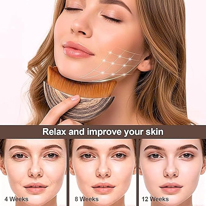Facial Lymphatic Drainage Massage Brush, Dry Brushing The face, Lymph Contour Facial Brush, Lymphatic Facial Brush, Ergonomic Design for Precise fit to The Skin, Enhancing jawline, Relieving Fatigue