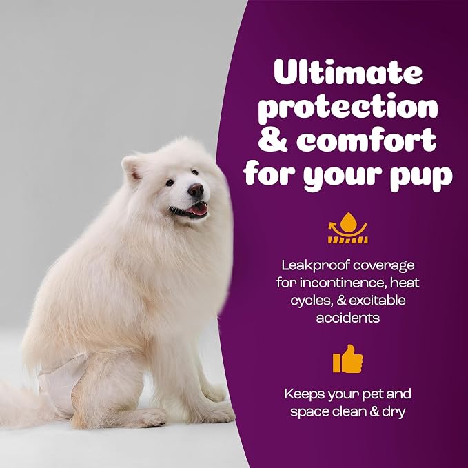 Inspire Pet Care Dog Diapers Female Dogs | Bulk Value Doggie Incontinence | For Heat, Pee or Period and Housebreaking
