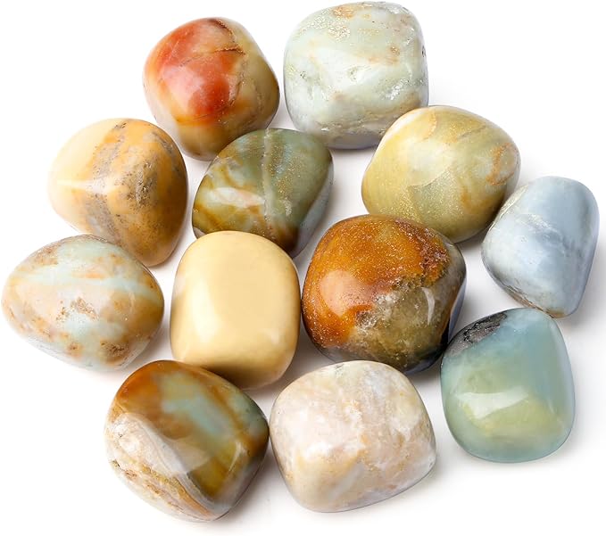 DUQGUHO Amazonite Crystals Healing Crystal Stones Set Natural Crystals Bulk Irregular Stones 0.45 lbs
