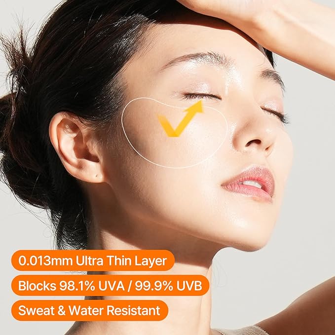 FRANZ UV Protection Peptide Sun Patches, Ultra-Thin Sunshield for Face, 4 Pairs (Regular Size), Anti-Aging & Skin Rejuvenation, Perfect for Outdoor Sports – Golf, Hiking, Driving, Korean Skincare