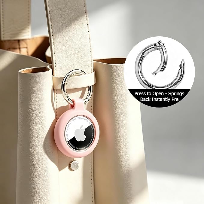 Soft TPU Keychain Holder Case for AirTag, Red | Soft TPU, Clear Protective, Scratch-Resistant, Round Design, for Keys, Luggage, Backpack, Pet, Kids