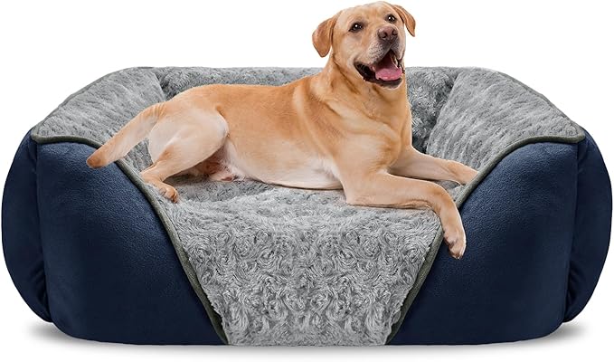 XX-Large Dog Bed Rectangle Washable Orthopedic Soft Calming Sleeping Durable Pet Cuddler with Anti-Slip Bottom