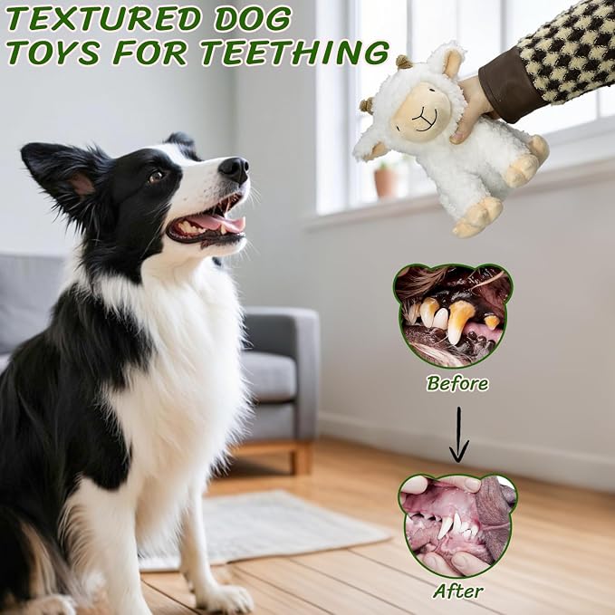 Squeaky Stuffed Dog Toys, Chew Sheep for Large Medium Small Breeds