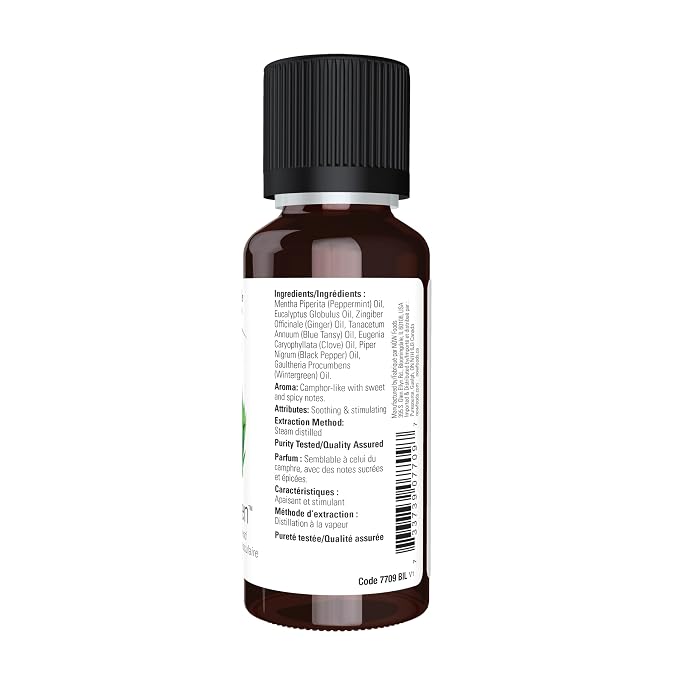 NOW Foods Essential Oils, Muscle Zen™ Essential Oil Blend for Sports Massage, Steam Distilled, 1-Ounce (Pack of 2)