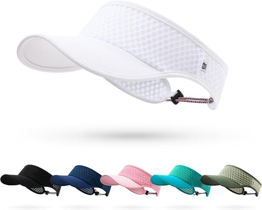 LONGLONG Sports Sun Visor Hat with Non-Slip Toggle Breathable for Women Men | Adjustable Quick Dry Moisture-Wicking Soft Lightweight Mesh Sun Protection Cap Golf Tennis Pickleball Running Garden Hiking
