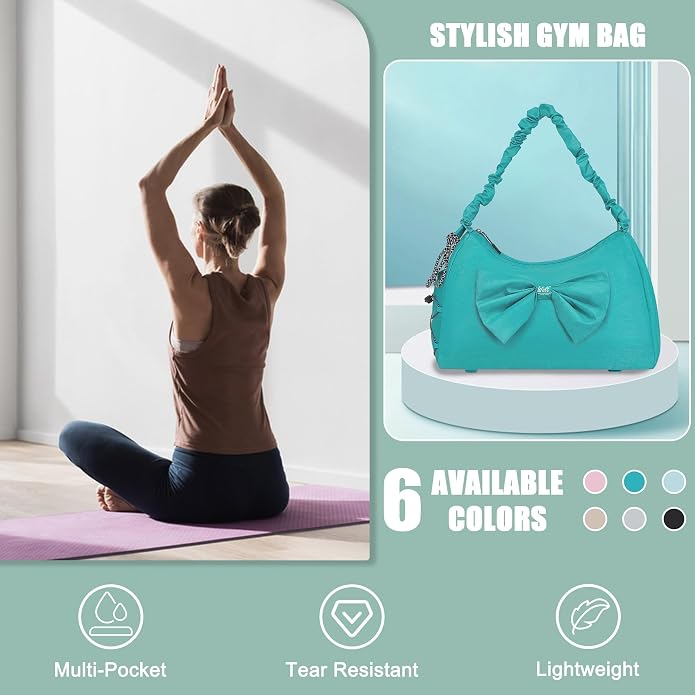 WOLT Gym Bag For Women, Yoga Mat Bag with Shoes Compartment, Wet Pocket and Water Bottle Pocket