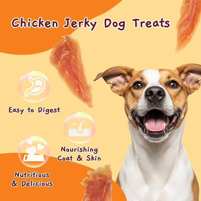 Jungle Calling Chicken Breast Jerky Treats for Medium/Large Breeds, 1.33 lb | High Protein, Stomach-Friendly, No Artificial Colors, Chewy for Teeth Cleaning, Easy to Tear, Ideal for Training