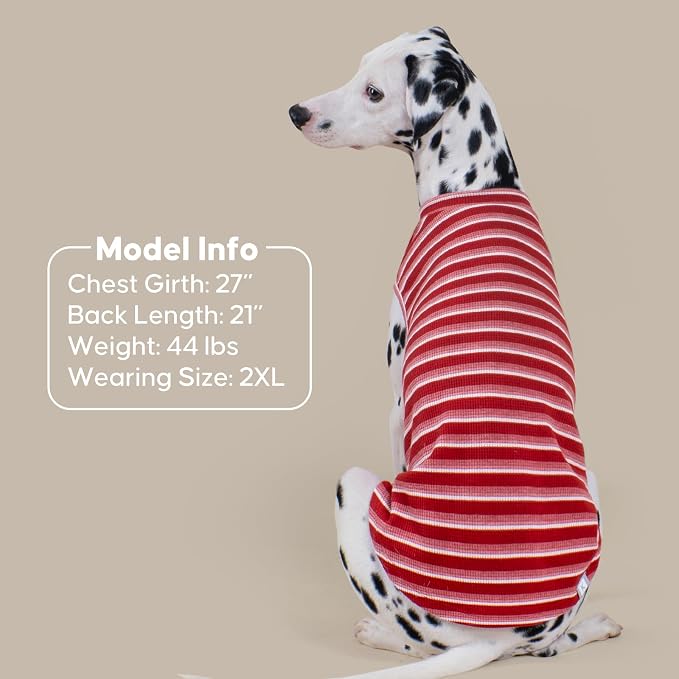 KYEESE 2Pack Waffle Dog Shirt for Medium Large Dogs Striped Dog Sweater | Cozy Warmth, Lightweight & Breathable, Gentle on Sensitive Skin, Stretchy & Free to Move, Comfortable Daily Wear